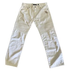 Red Ape Jeans Company Mens 34 X 30 WhiteDenim Cotton Hip Hop Y2K 90s Embroidered